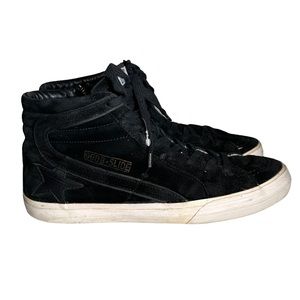 Golden Goose Slide High Top Sneaker Black Suede Size 40